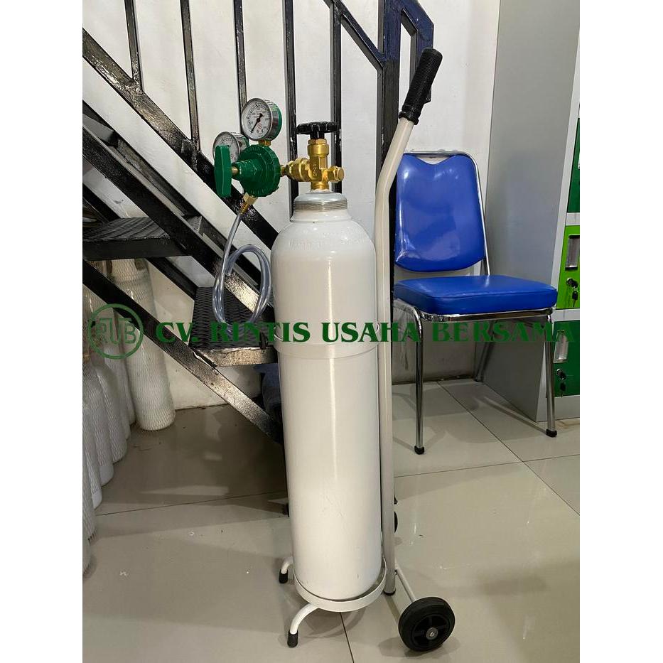 Tabung Oksigen 1,5m3 Packing Ikan Lengkap (Tabung+Regulator+Troly)