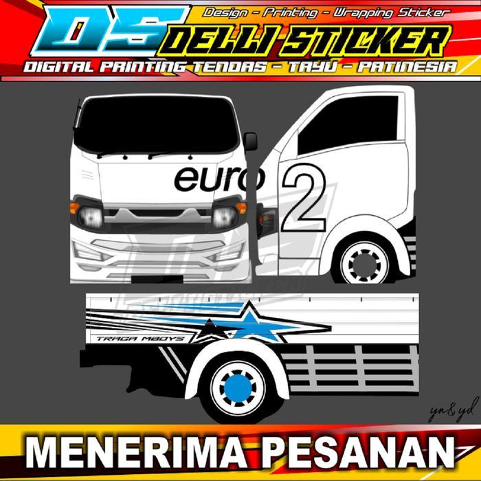 Stiker Cutting +Kabin Traga Dan Bak Samping Pick Up Traga + Bisa Custom