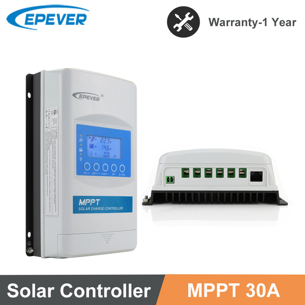 EPever XTRA Series MPPT 30A Solar Charger Controller LCD Solar Panels