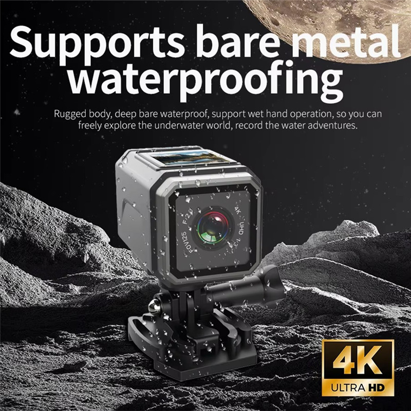 N01R-4K Ultra HD Wireless Wifi Sports Camera With LCD Screen Waterproof Cam Bicycle Cycling Recorder