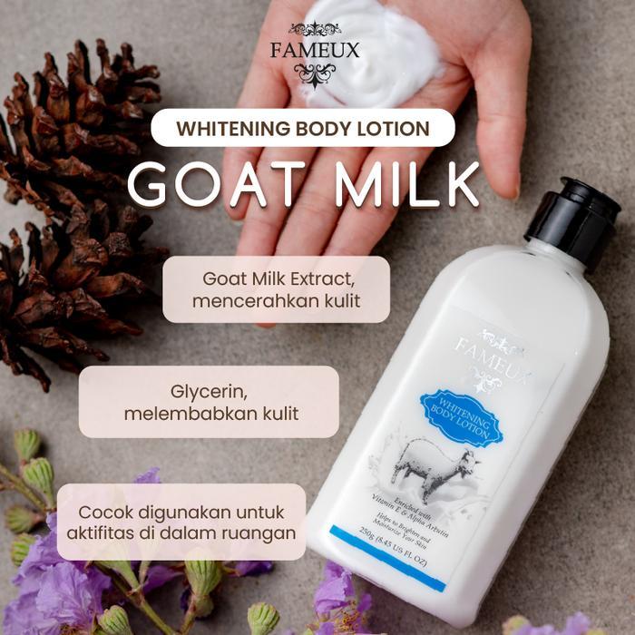 i0cc- [Mid Deals] Fameux Whitening Body Lotion Goat 250 Ml Body Lotion Mencerahkan