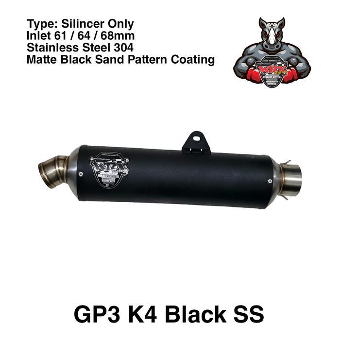 TERLARIS Knalpot WRX GP3 K4 SE Black SS 61-68mm READY STOCK