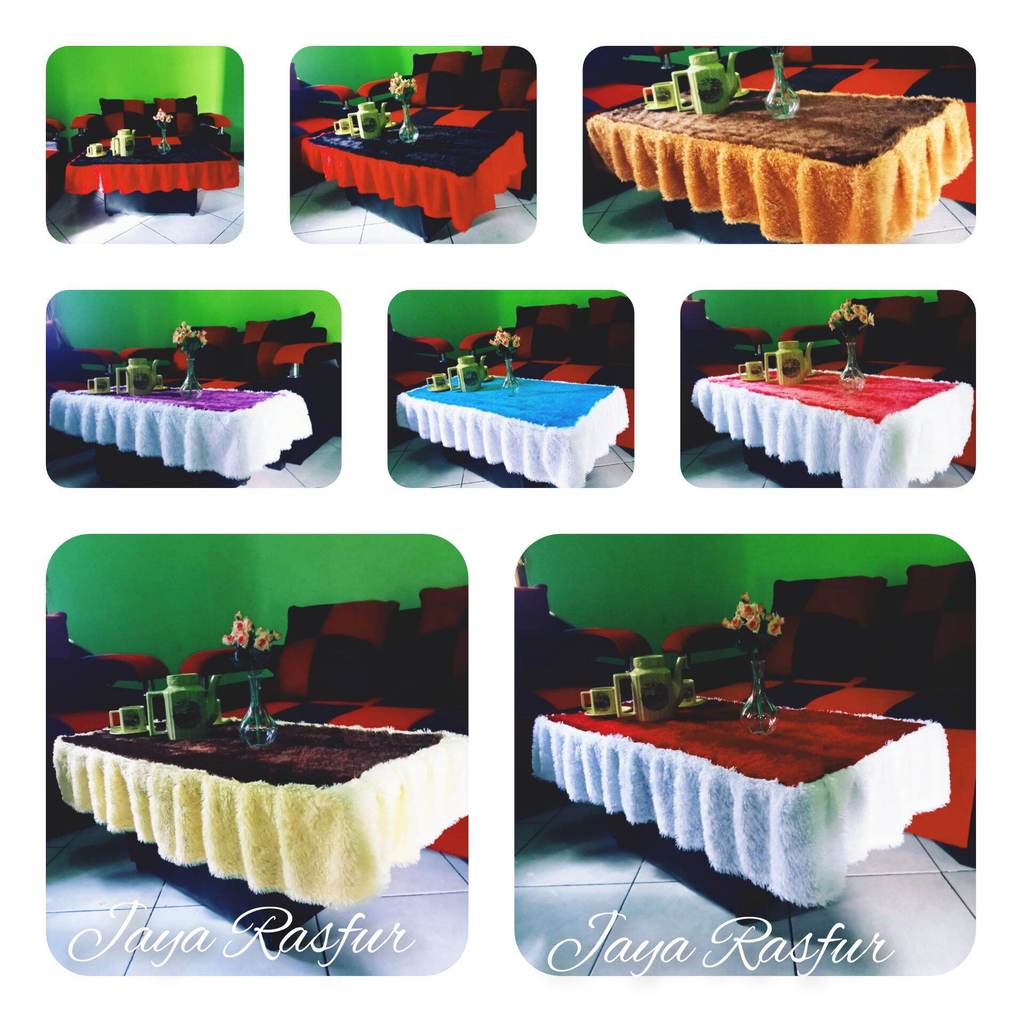 TAPLAK MEJA RUMBAI TERBARU 2023/TAPLAK MEJA MEWAH BULU RASFUR TERBARU /TAPLAK MEJA RUANG TAMU/TAPLAK
