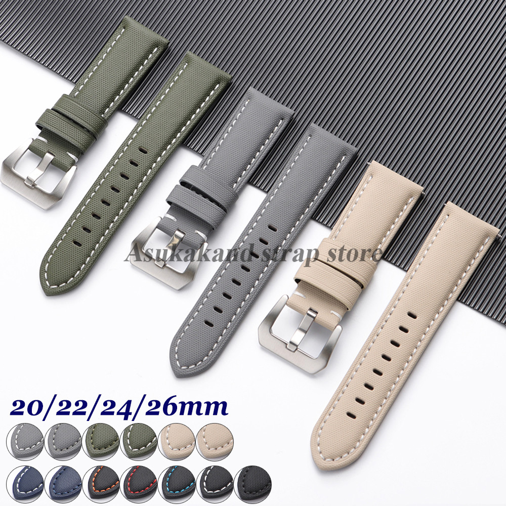 20Mm 22Mm 24Mm 26Mm Pum Sailcloth Canvas Watch Strap For Omega For For Blancpain Watch Band Nylon