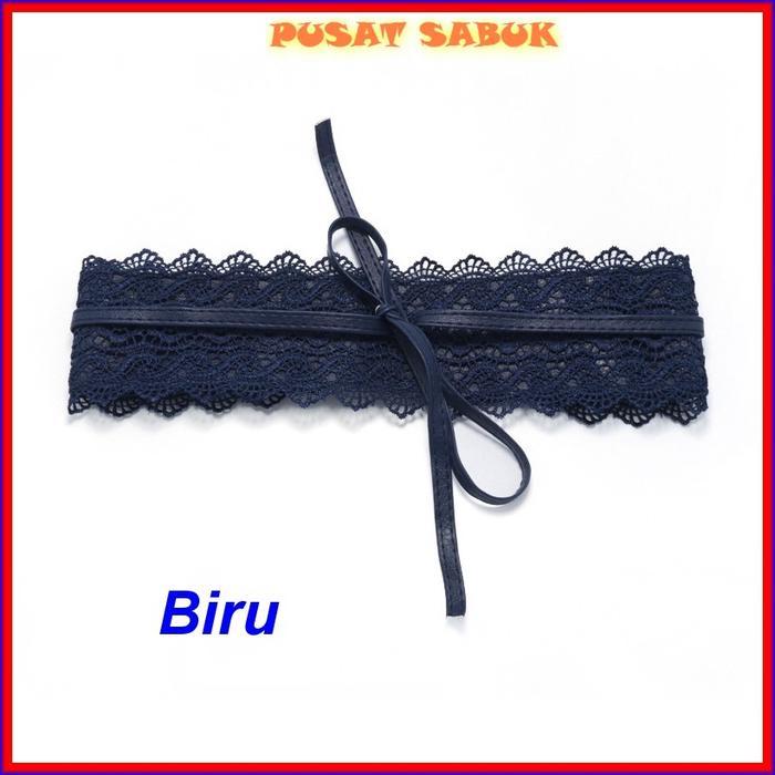 GESPER CEWEK IKAT TALI PINGGANG SABUK OBI BELT WANITA FASHION KOREA IMPOR KAIN KEPANG HITAM KARET