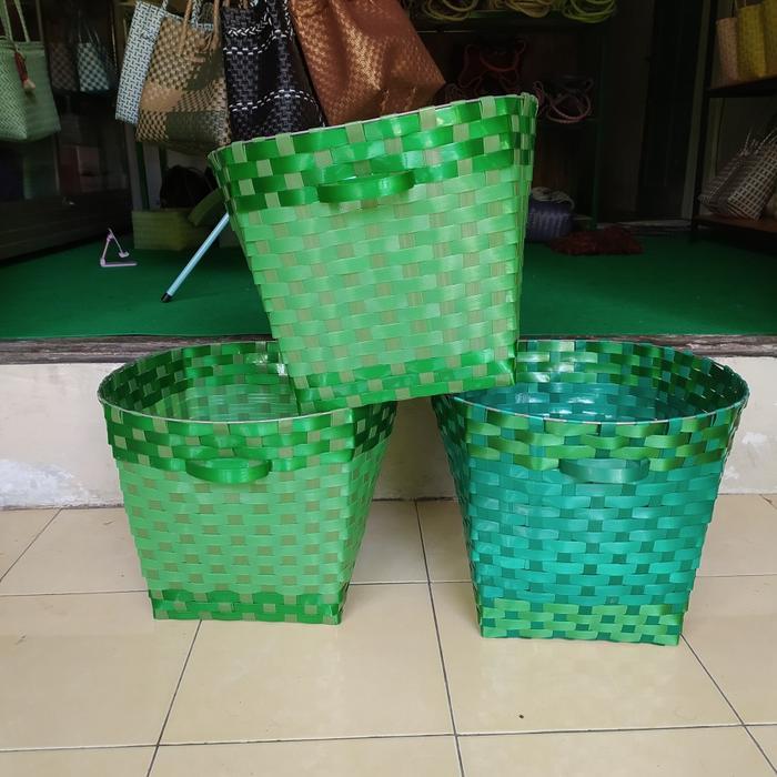 Keranjang Sampah Plastik / Keranjang Sampah Anyaman / Tempat Sampah Original