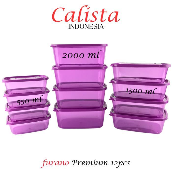 [ Calista ] Toples Plastik Calista Furano Premium Putih Bening Set Isi 12Pcs Food Container