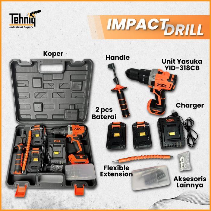 Yasuka YID-318CB Mesin Bor Batre / Impact Drill Cordless YID 318 CB