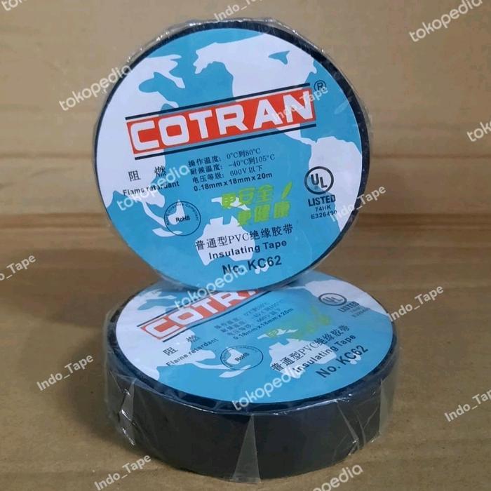 Isolasi Listrik Hitam Tahan Panas 3/4 Cotran