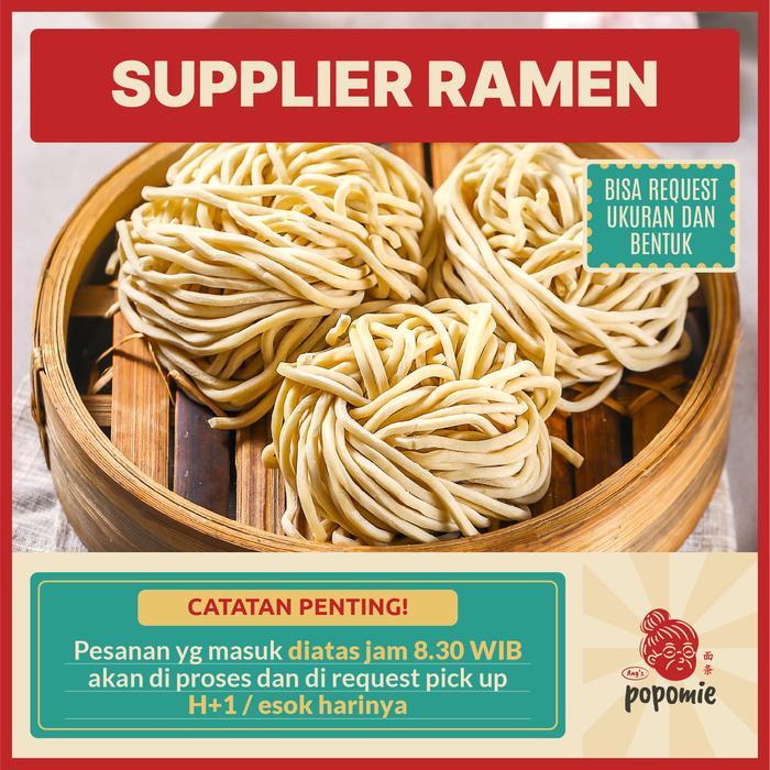Terlaris Popomie Ramen Mentah Supplier Restoran Jepang Halal 1000Gram 12 Porsi Tanpa Bumbu