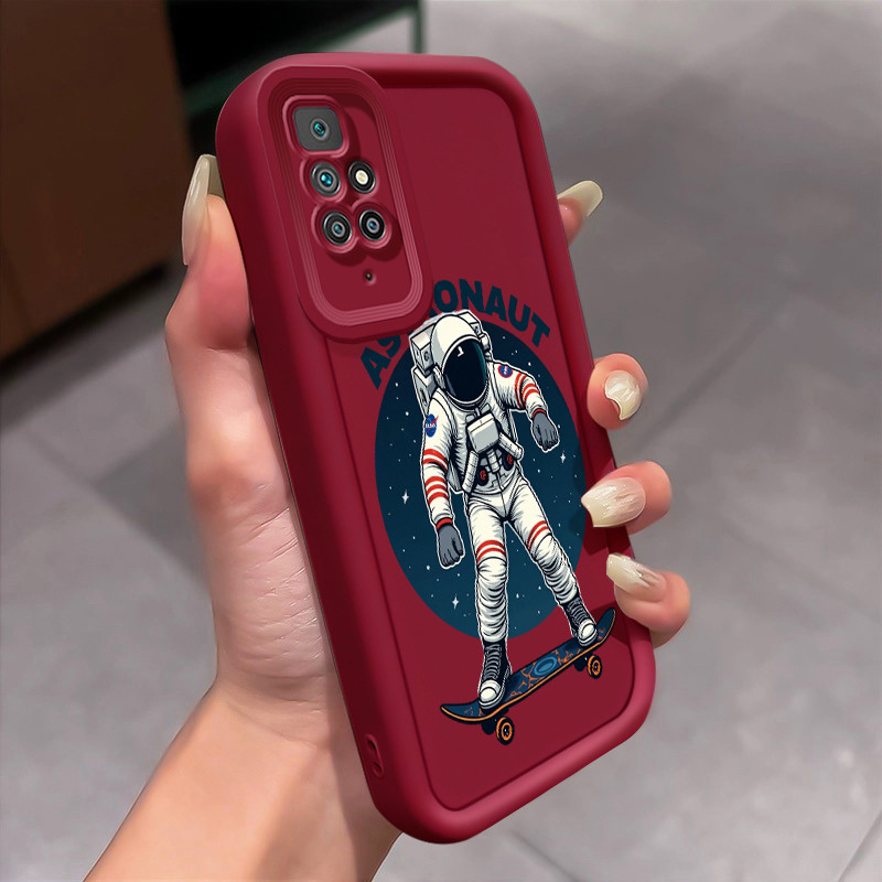 Casing Hp untuk Xiaomi Redmi 10 10 Prime 10C 10 POWER POCO C40 Case Astronot Skateboard Kasing Cesin