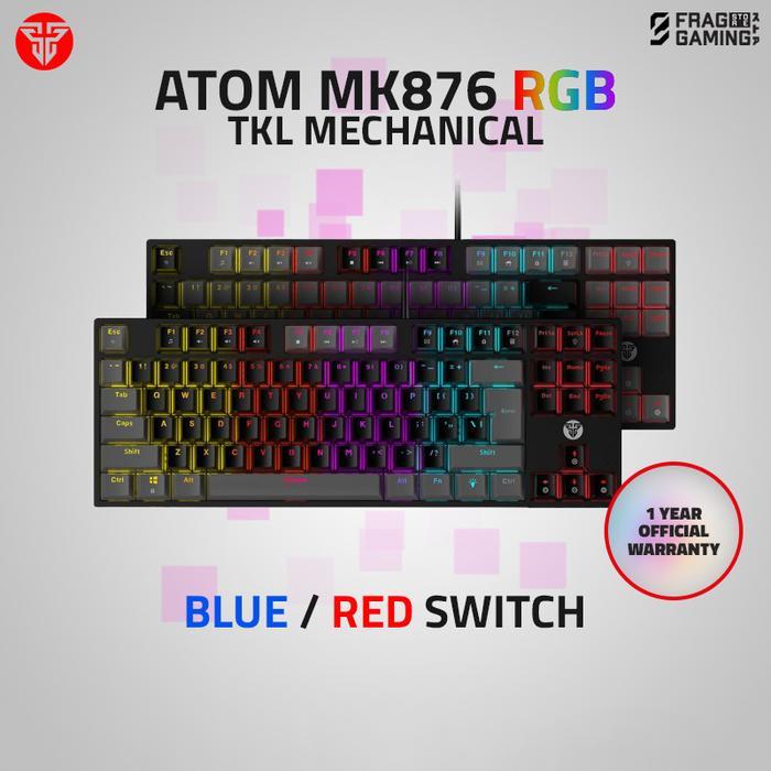 Fantech MK876 Keyboard Mekanik TKL 87 Tombol Hot-Swappable RGB Wired USB Hitam/Abu-abu