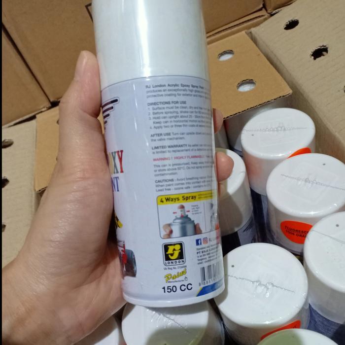 NEW Pilox Pilok Cat Semprot RJ London Warna Standard Hitam Putih Clear Doff Merah Biru Kuning
