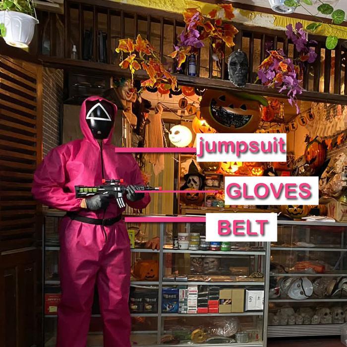 Kostum Halloween Guard Squid Game Pink Hoodie - Dazzle Wardrobe