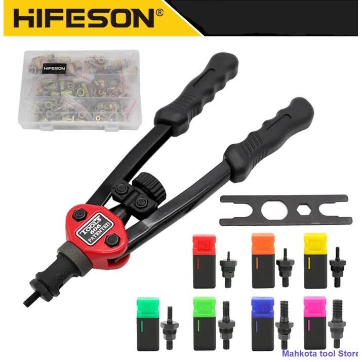 Tekiro Tools Store - Tang Rivet / Ripet / Riverter Gun + 60Pcs Nut Rivet Hifeson