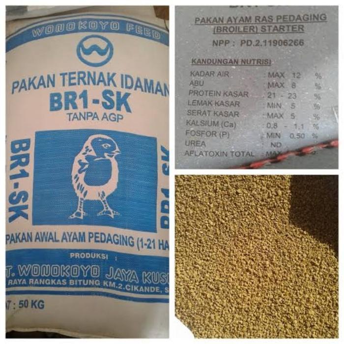 Pakan Broiler starter BR1-SK Wonokoyo 50 Kg