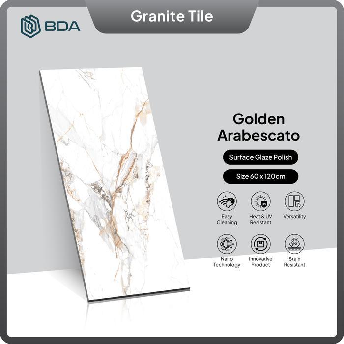 BDA Granite Tile Granit 120X60 Granit 60x120 Keramik Lantai Keramik Dinding Golden Arabescato Sale