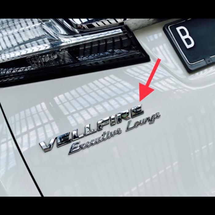 Emblem Vellfire Alphard executive lounge V6 tulisan warna chrome