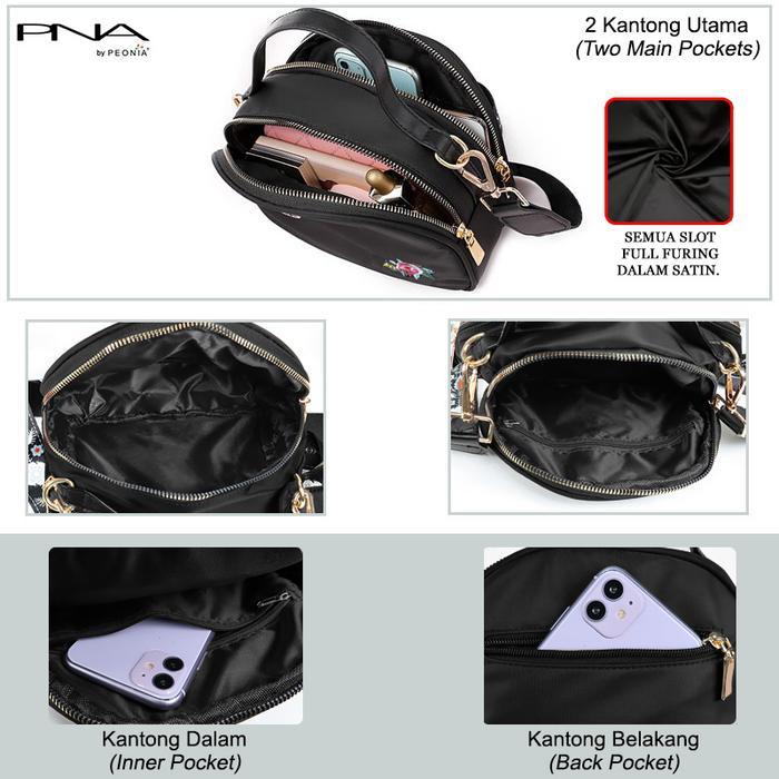 Peonia Peonia Pna Elly Water Resistant Tas Korea Selempang Wanita Import Elegant Outdoor Sling Bag