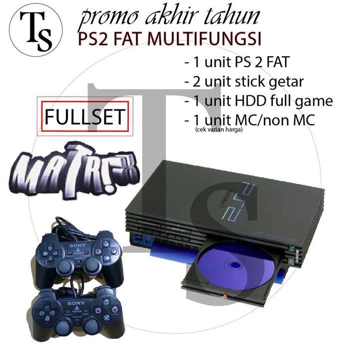 PS2 Fat HDD 160GB - PS 2 HDD 160 GB - PS2 160GB Mulfungsi Kaset dan hardisk 160 GB plus stik