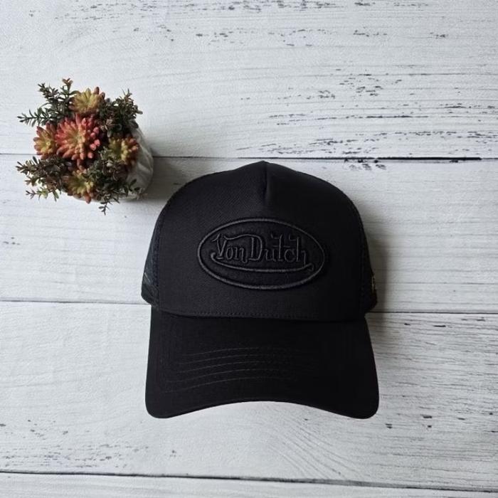 Virlokina- Vondutch Topi Cap Trucker Full Black New Original 100% Terbaru 