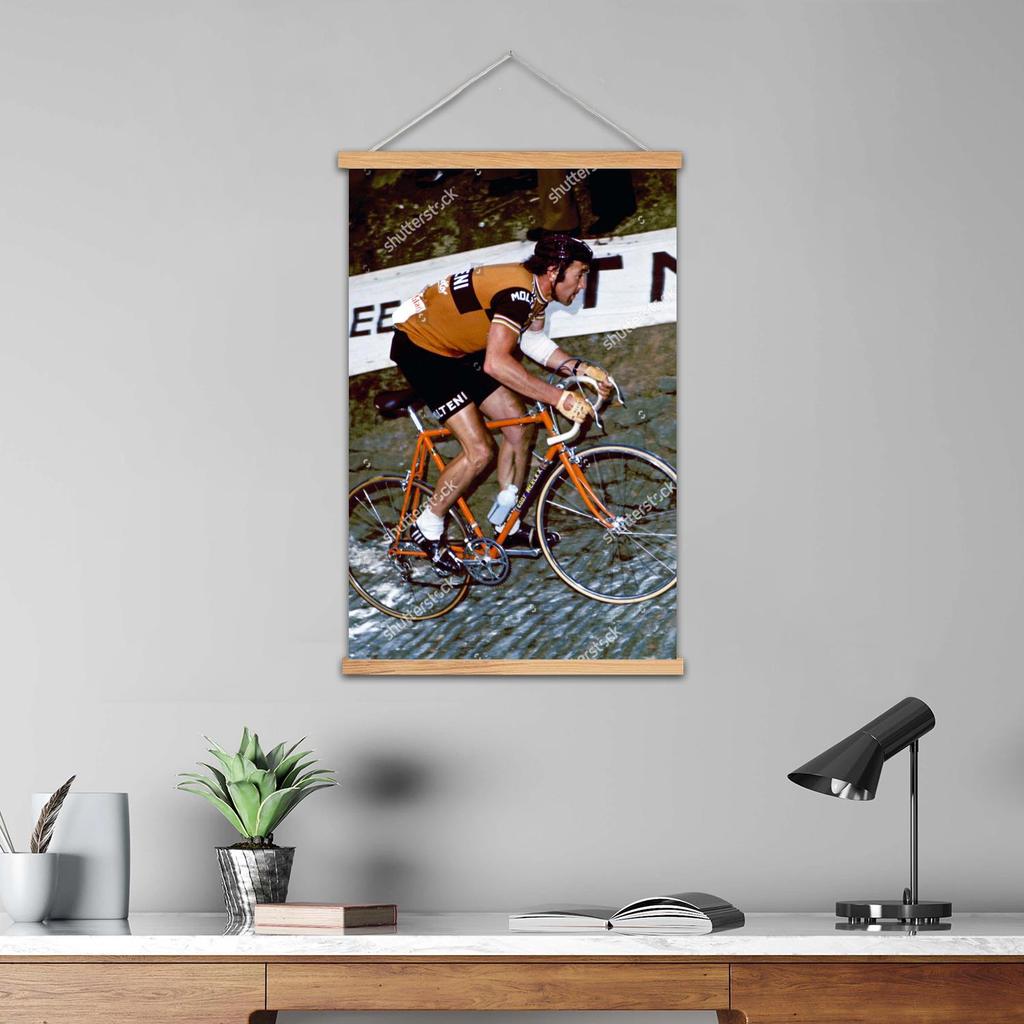 Eddy Merckx Framed Wall Painting Canvas Art Poster and Wall Art, Modern Family Bedroom Decor,