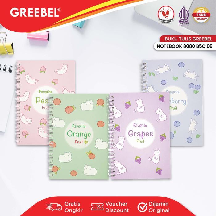 GREEBEL Ring Book / Buku Tulis / Agenda / Buku Catatan Spiral Note Book / Ring Book 8080 B5C 09
