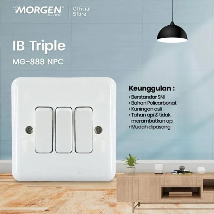 NEW Saklar Triple MORGEN IB - MG-888-NPC