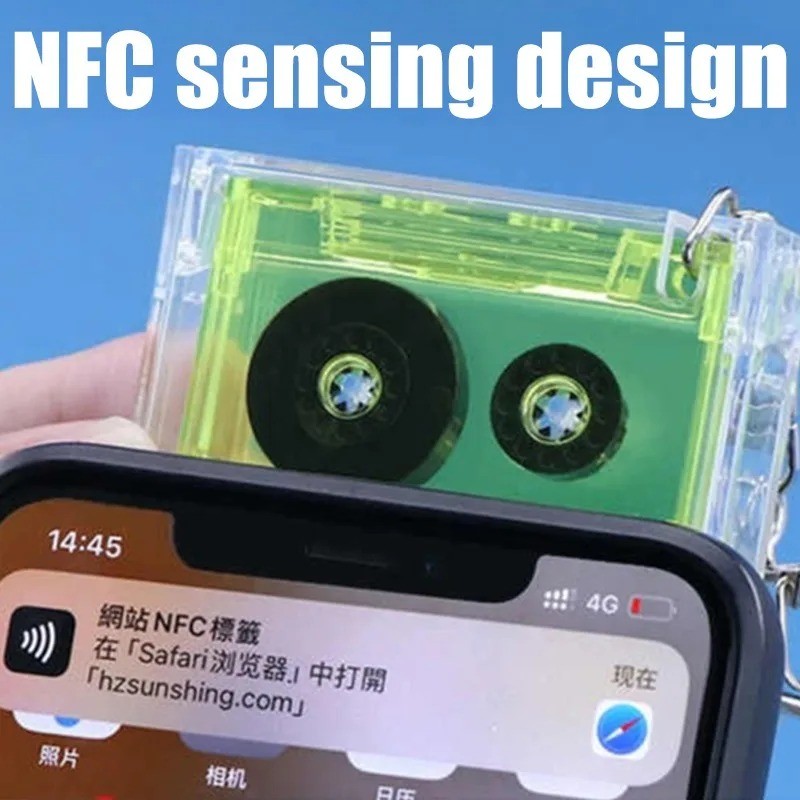 DIY Mini Cassette Box Jewelry Keychain Celebrity Album Collection Cassette Box NFC Sensing Chip