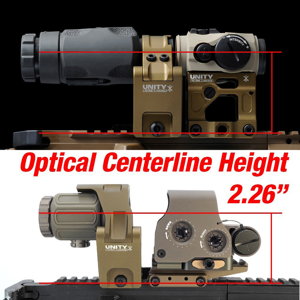 Magnifier Riser Mount 2.26in 2.91in Scope Sight Folding Unity Mount Fit G33 G43 G45 Airsoft