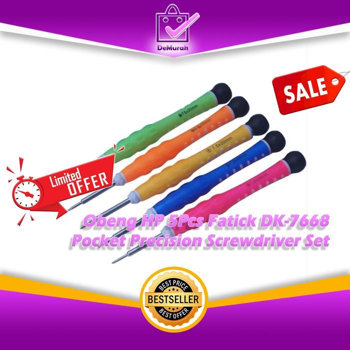 Krisbow - Obeng HP 5Pcs Fatick DK-7668 Pocket Precision Screwdriver Set 0560