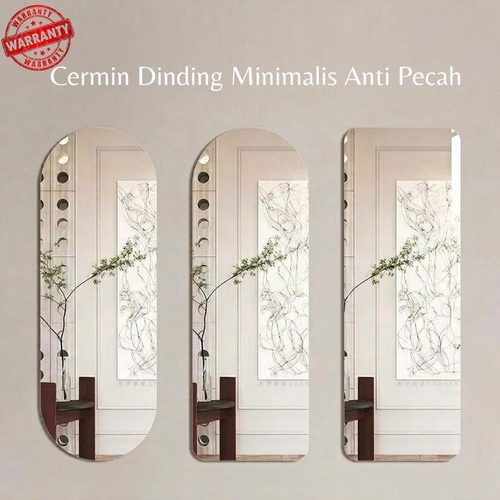 Premium Simple & Pure - Cermin Tempel Dinding Acrylic Aesthetik Fullbody Anti Pecah Tinggal Tempel