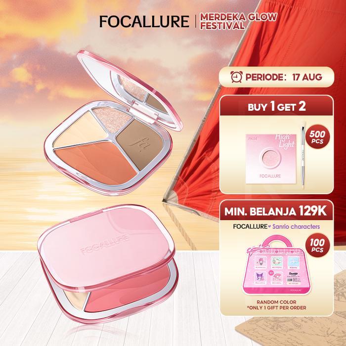 [Official] Focallure Prism Multi Glow Palette Highlighter & Contour & Blush Multi-Use