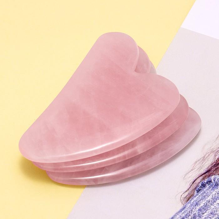 Ready Gua Sha Rosequartz Grosir - Alat Kecantikan Original Batu Asli Pengencang Wajah Mengurangi