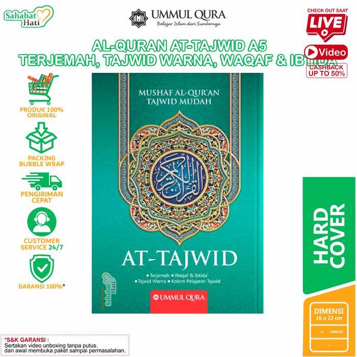 Al-Qur'an Tajwid A5 Sedang HC Mushaf Al-Qur'an Tajwid Warna Mudah TOSCA Original Penerbit Ummul Qura