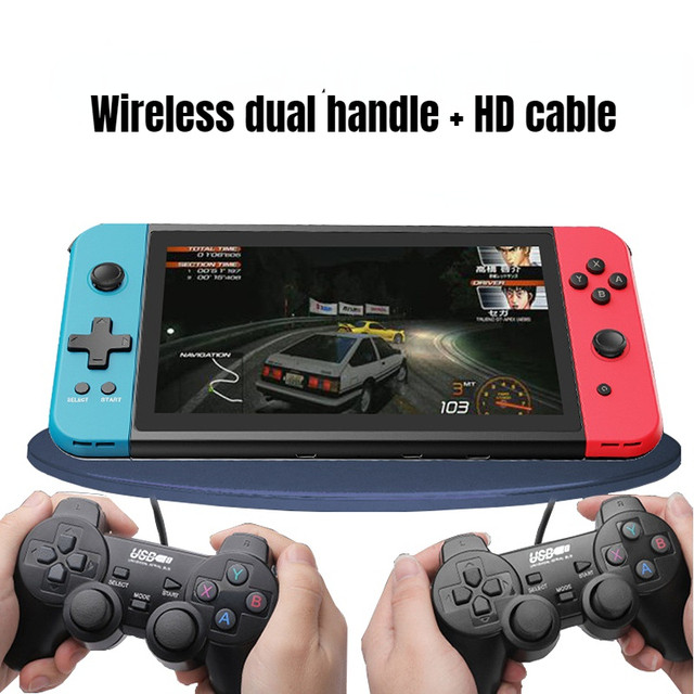 POWKIDDY X70 Portable Retro Handheld Game Console 7-inch HD Screen