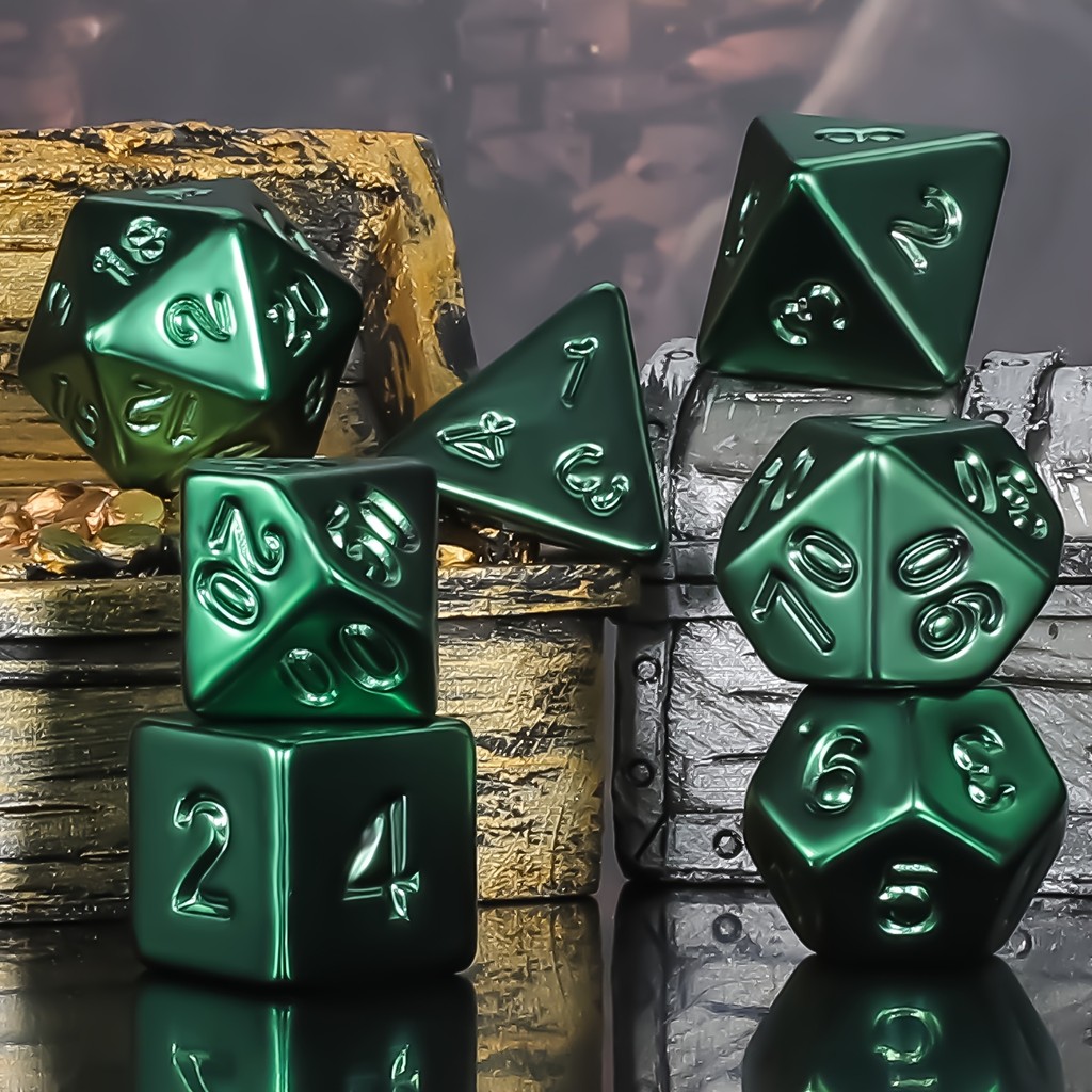 DND Dice Set 7pc Electroplated Polyhedral Dice for D&D RPG MTG Role Playing Table Party Games & DM &