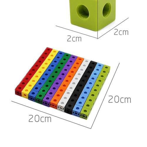 Diskon Kids Toy 100Pcs 2Cm Math Linking Cubes Blocks Snap Cubes Link Cubes-Numberblocks Math