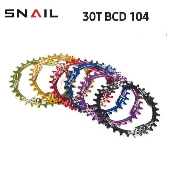 Ready Snail Chainring 30T Bcd 104 Round Chain Ring Crank Sepeda Narrow Wide