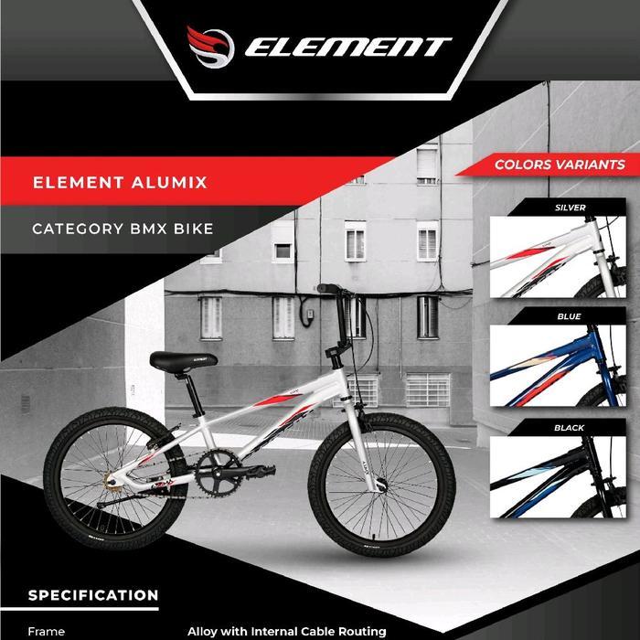 Sepeda BMX 20inch Element Alumix frame Alloy - Silver