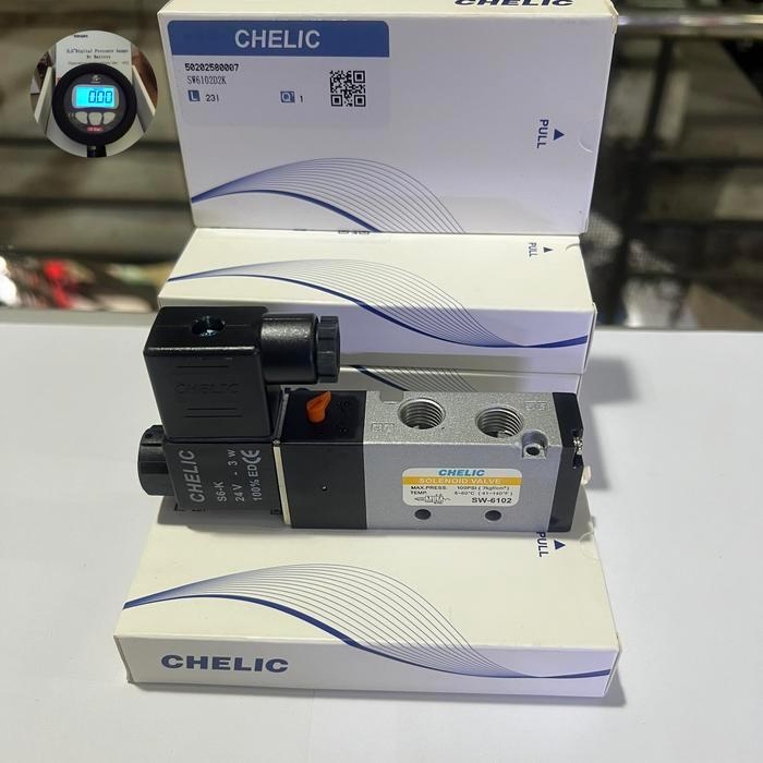 Pneumatic Solenoid Valve Sigle Coil 5/2 - 1/4" Chelic Sv6102 /Sw6102