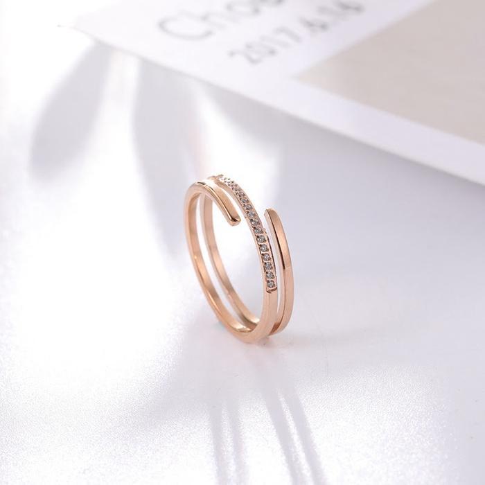 Panlandwoo - Cincin Titanium Wanita Tasha - Cincin Cewek Size 4-10 Elegan Korean Style Aesthetic
