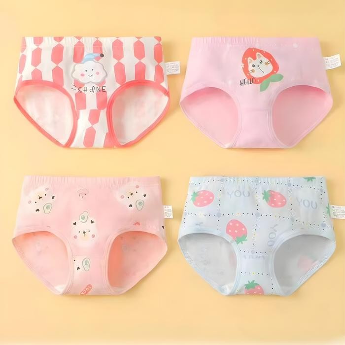 (Good) XiaTong Celana Dalam Anak Perempuan 12 Pcs Celana Dalam Anak Cewek 2-13 Tahun CD Anak