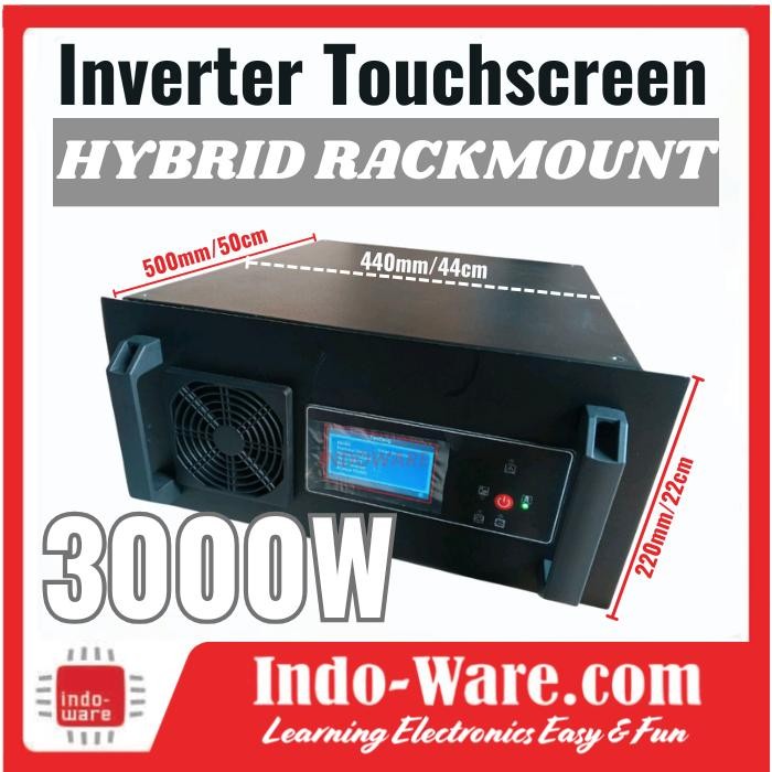 HEMAT Rackmount Offgrid Inverter Low Frequency Toroid Inverter UPS Rack Mount 3000W LCD Touch Screen