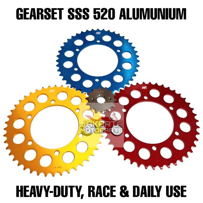 Gearset Sss 520 Alumunium R25 Mt25 Rantai Gold Regina Ek Chain Oring