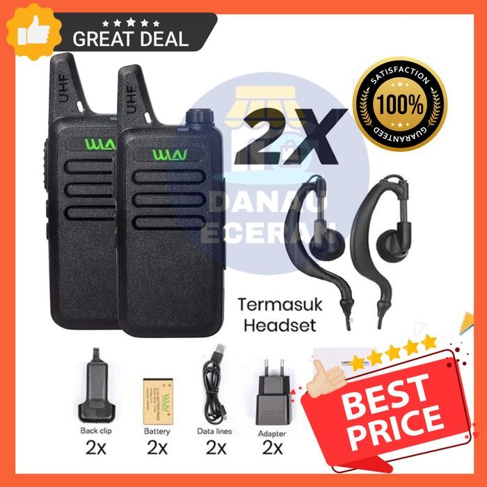 WLN HT WLAN KD C1 Walkie Talkie KD-C1 UHF Full Set 2PCS