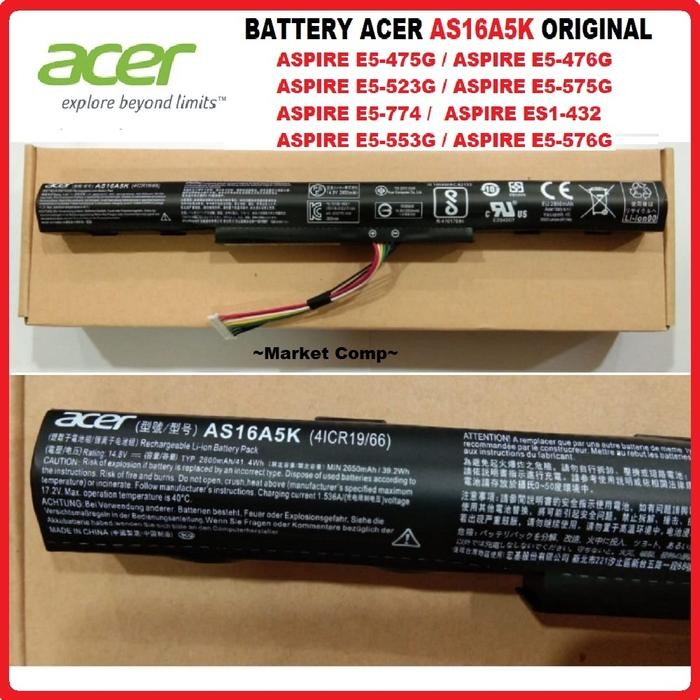 Baterai Laptop Acer Aspire E5 475G E5-475G E5 475 E5-475 E5 476G ORI