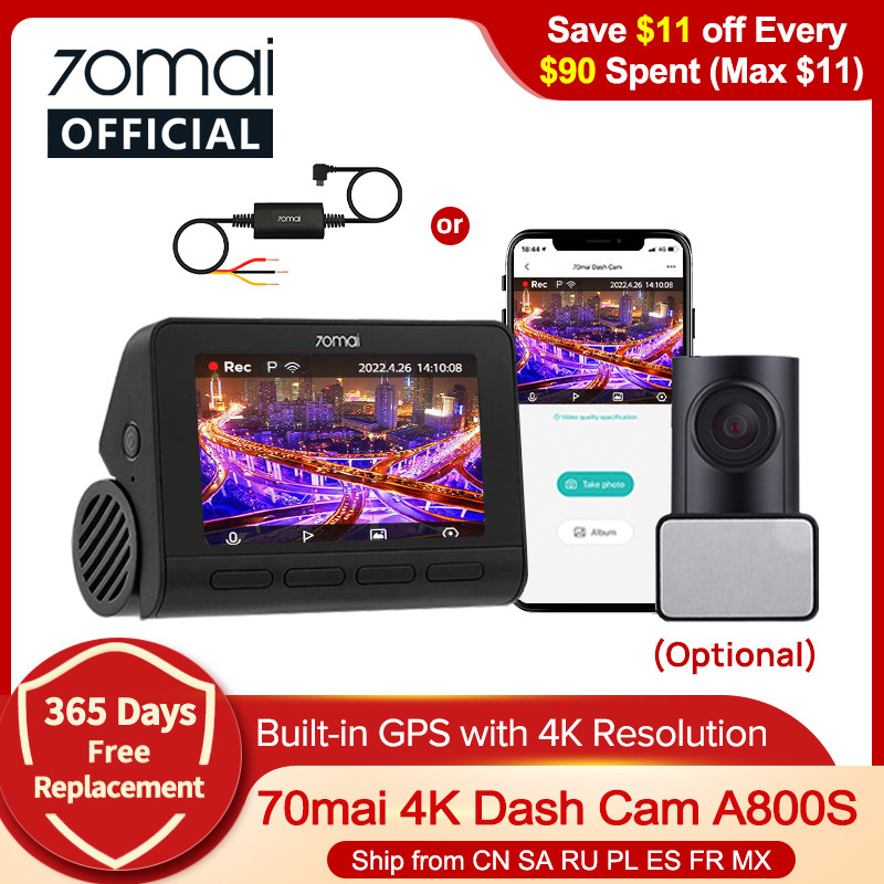 70mai A800S-1 2160P 70mai Front Dash Cam 4K A800S-1 Car DVR Support