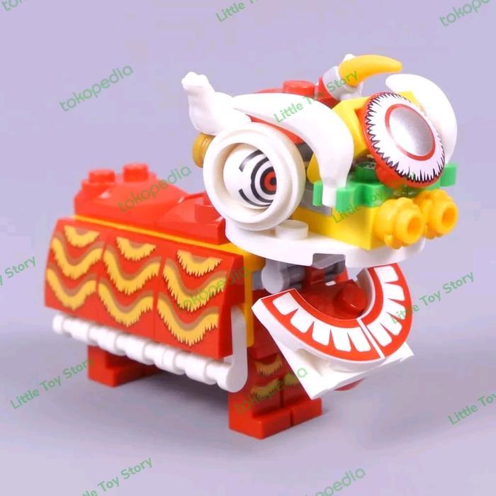 SALE LEGO PARTOUT LION DANCE 80104 BARONGSAI MERAH / RED