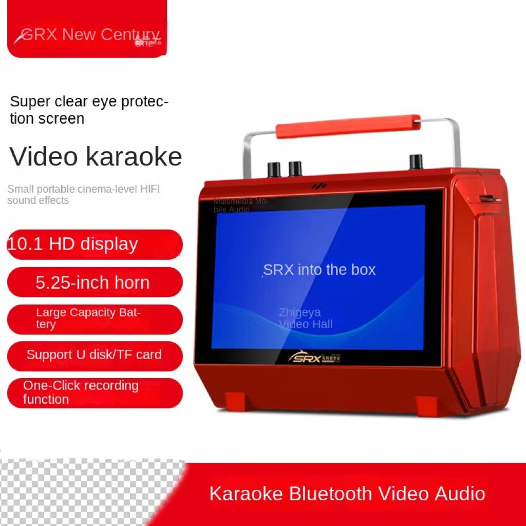 50W High-Power Portable Bluetooth Speaker Home Wireless Multifunctional Video Player Outdoor Square 